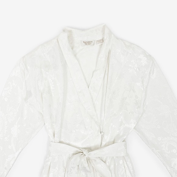Victoria's Secret Floral Jacquard Robe Size P/S Vintage Gold Label Bridal - Picture 5 of 8